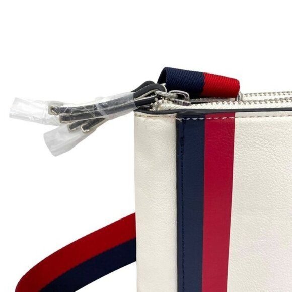 Alfani Miahh Web Strap Womens Crossbody Bag Double Zip Purse - Picture 2 of 12